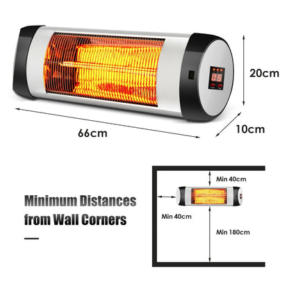 1500W Electric Infrared Heater with LED Display and Timer