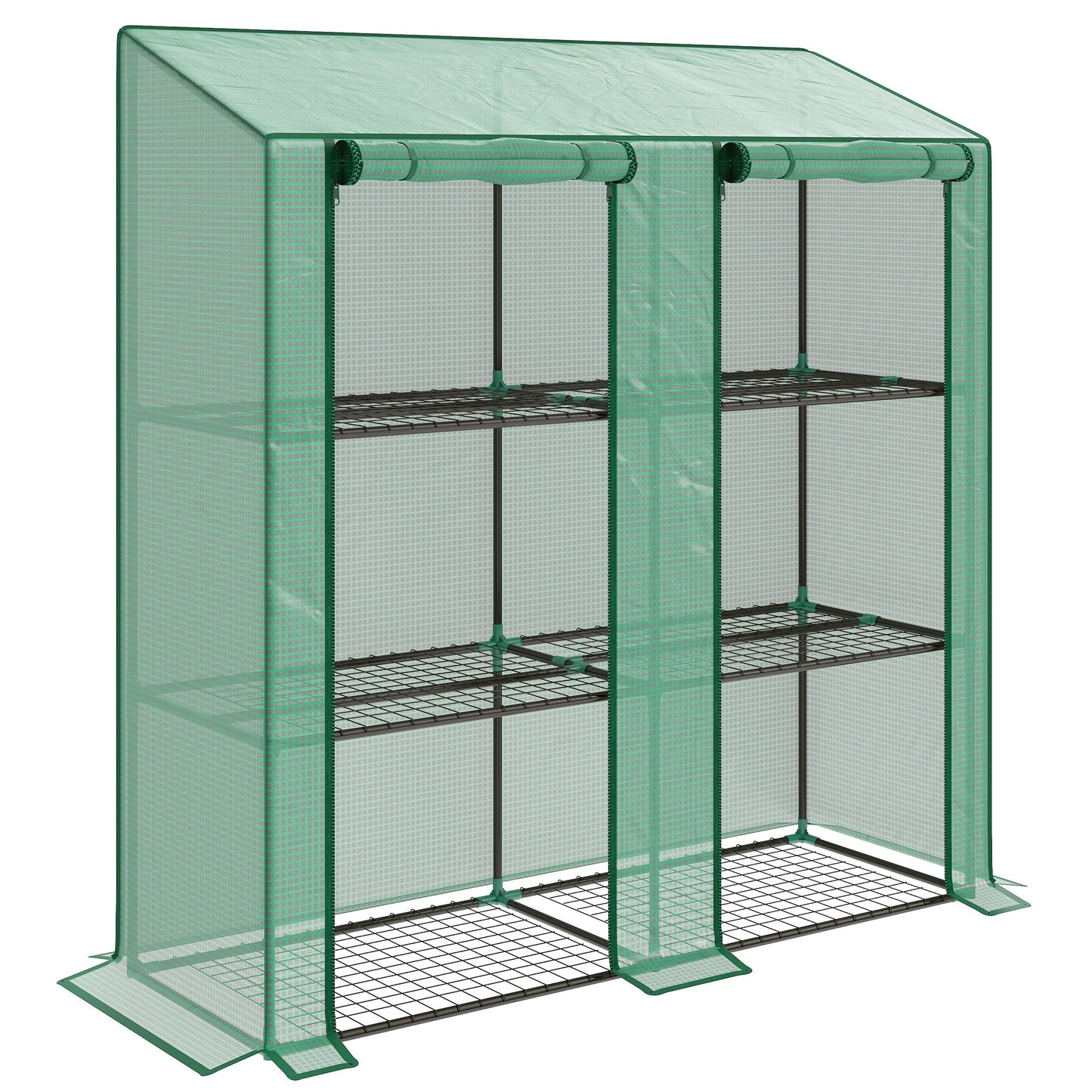 Outsunny 46 x 143cm Three-Shelf Mini Greenhouse - Green