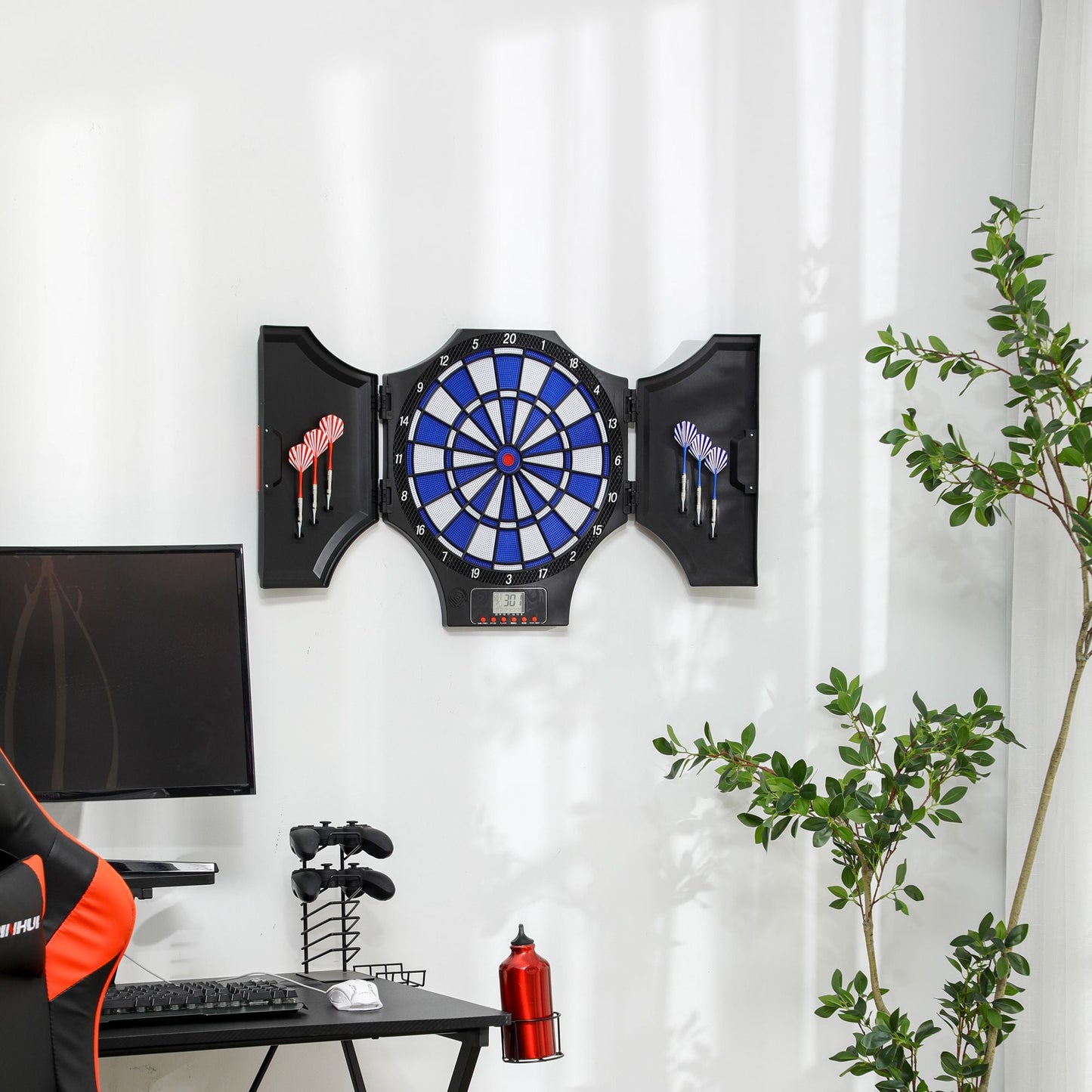 SPORTNOW Electronic Dartboard Set, with 31 Games, for Eight Players