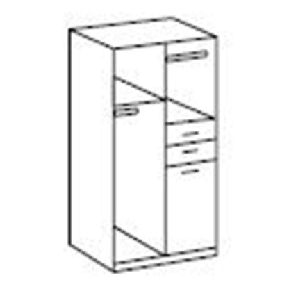 Fresna 2 Door 2 Drawer Mirrored Wardrobe - White