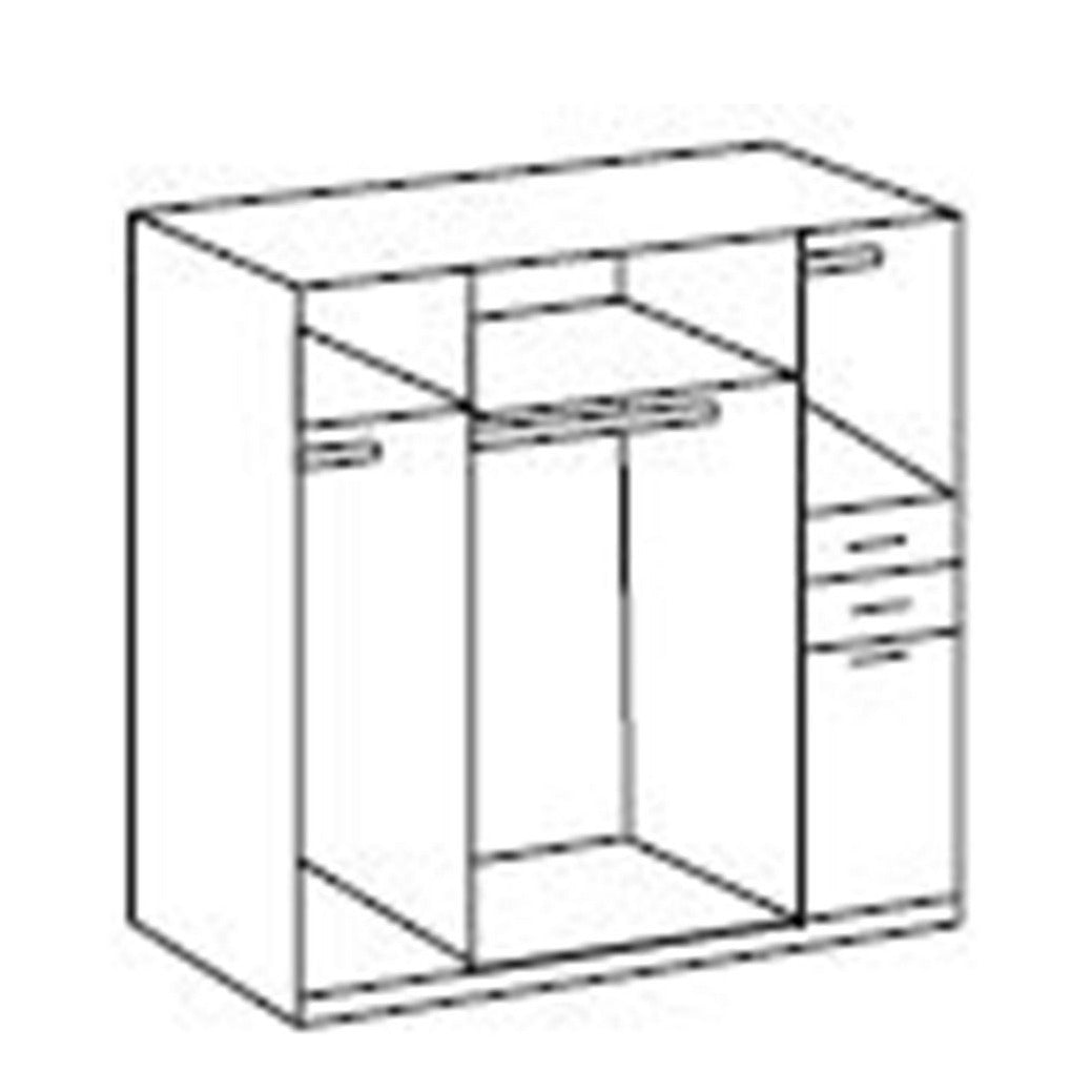 Fresna 4 Door 2 Drawer Mirrored Wardrobe - White