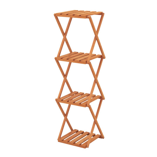 Free Standing Shoe Rack with Sturdy Wood Frame and Stable X-shaped Structure