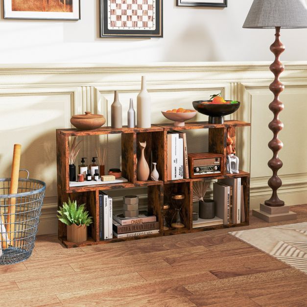 3-Tier Freestanding Bookshelf for Home Office-Rustic Brown