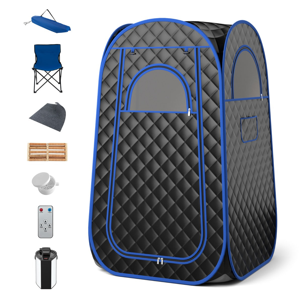 Full Body Steam Sauna Tent with 3L Steam Generator for Single Person-Black
