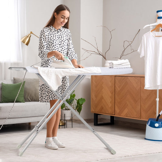 Full Size Ironing Board with Iron Rest and 7-Level Height-White