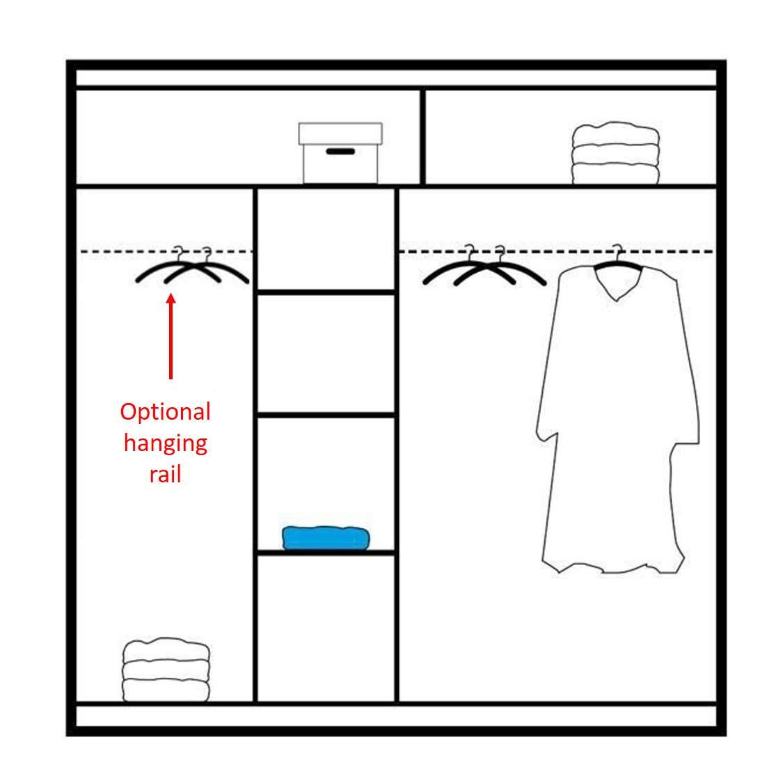 Luzern Sliding Door 203cm Mirror Wardrobe - White