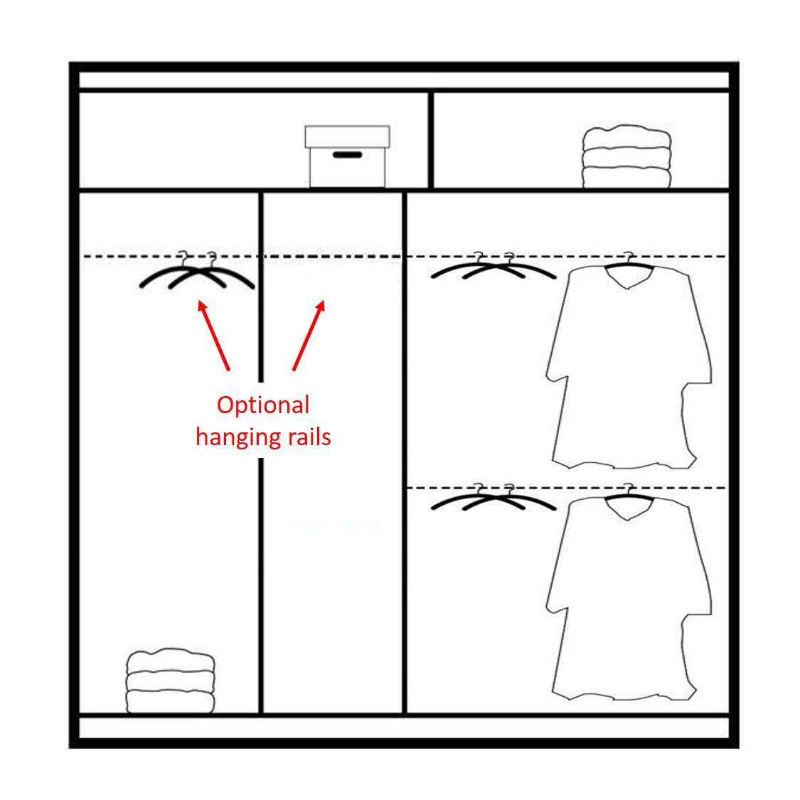 Luzern Sliding Door 203cm Mirror Wardrobe - White