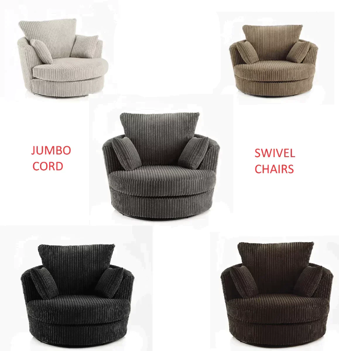 Jamba Double-Padded Fabric Black Corner Sofa - 6 Colours Available