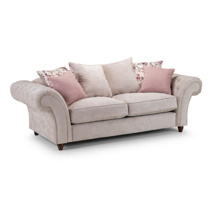 Romulo Fabric Sofa with 3 Seater - Grey/Beige