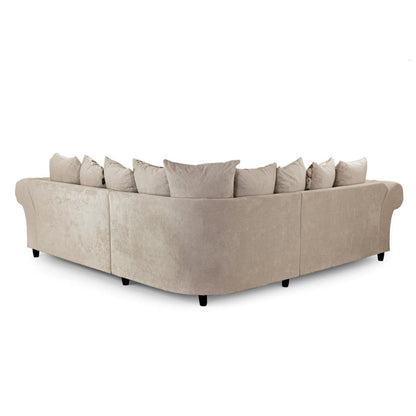 Romulo Fabric Larger Corner Sofa - Grey/Beige