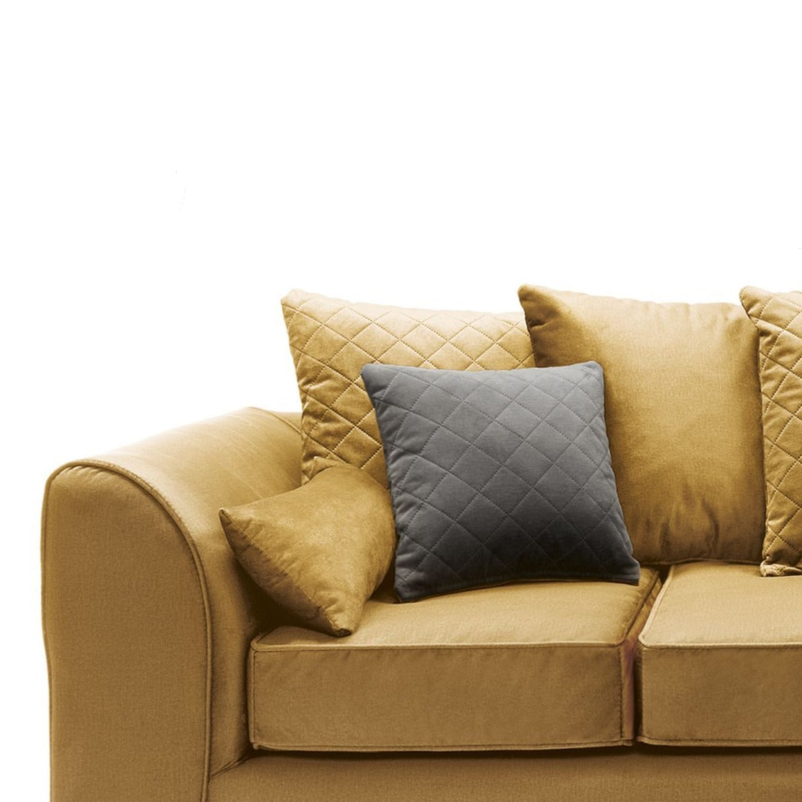 Bethan Velvet Corner Sofa - Left Arm Antique Gold