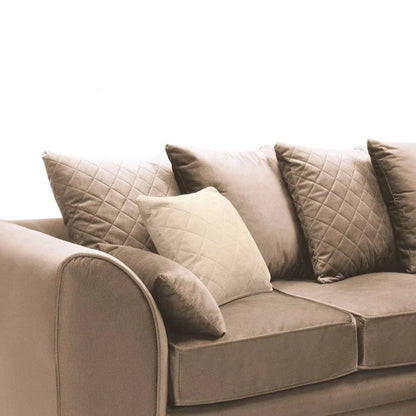 Bethan Velvet Corner Sofa - Right Arm Tan Brown