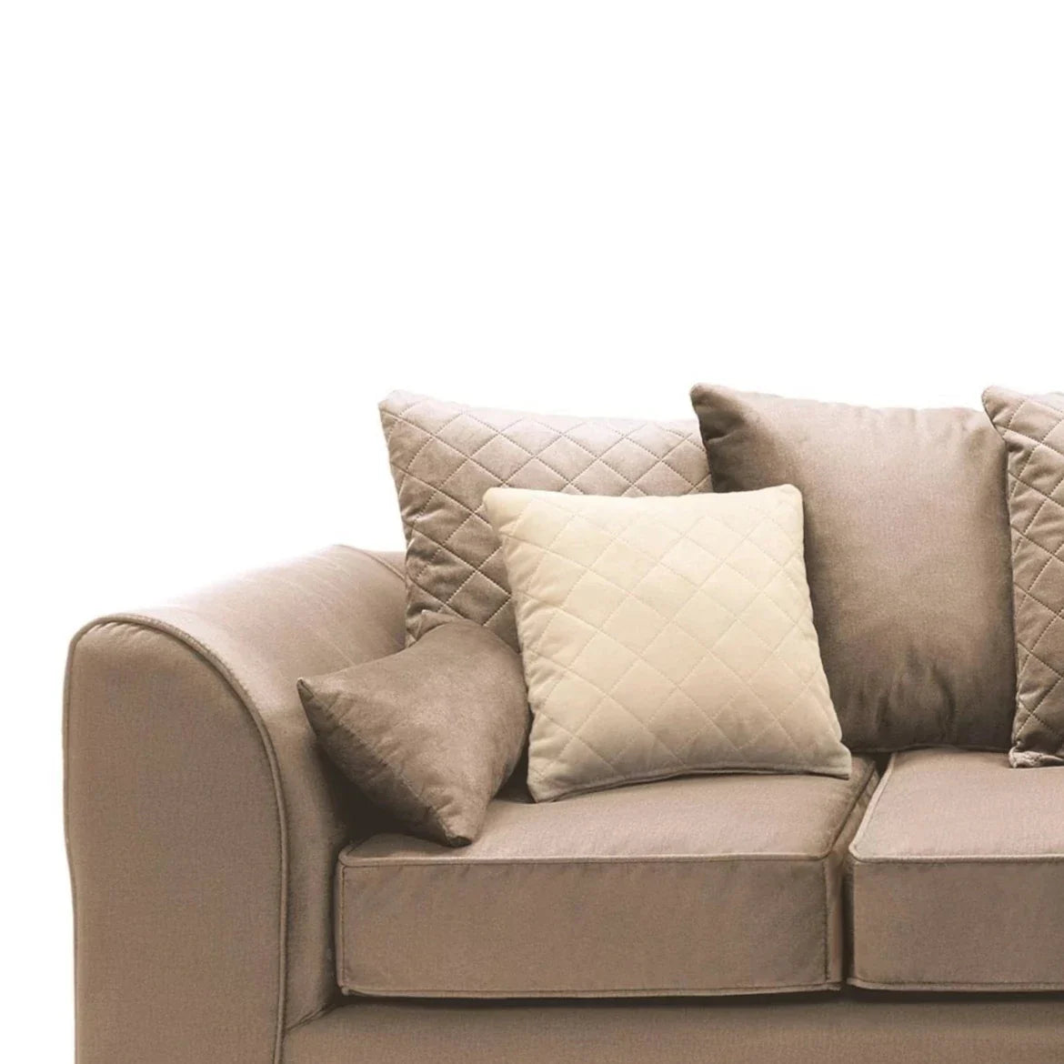 Bethan Velvet Corner Sofa - Right Arm Tan Brown