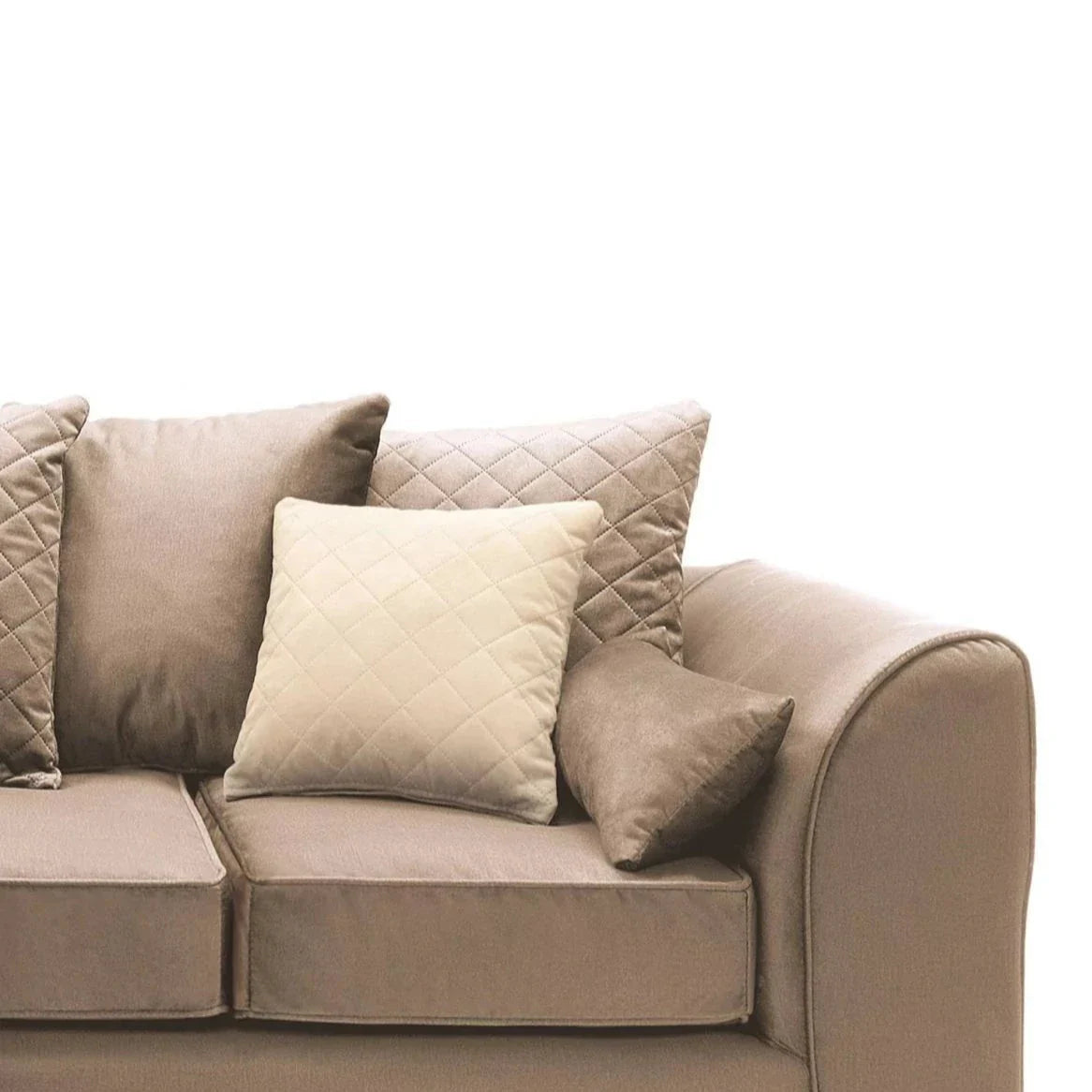 Bethan Velvet Corner Sofa - Right Arm Tan Brown