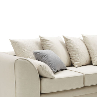 Bethan Velvet Corner Sofa - Right Arm Cream