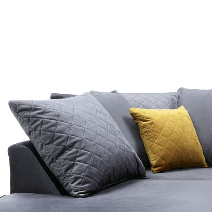 Bethan Velvet Corner Sofa - Right Arm Dark Grey