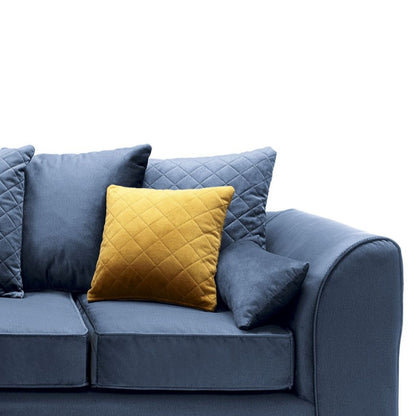 Bethan Velvet Corner Sofa - Left Arm Dark Blue