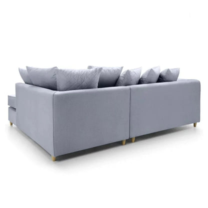 Bethan Velvet Corner Sofa - Left Arm Silver Blue