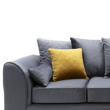 Bethan Velvet Corner Sofa - Right Arm Dark Grey