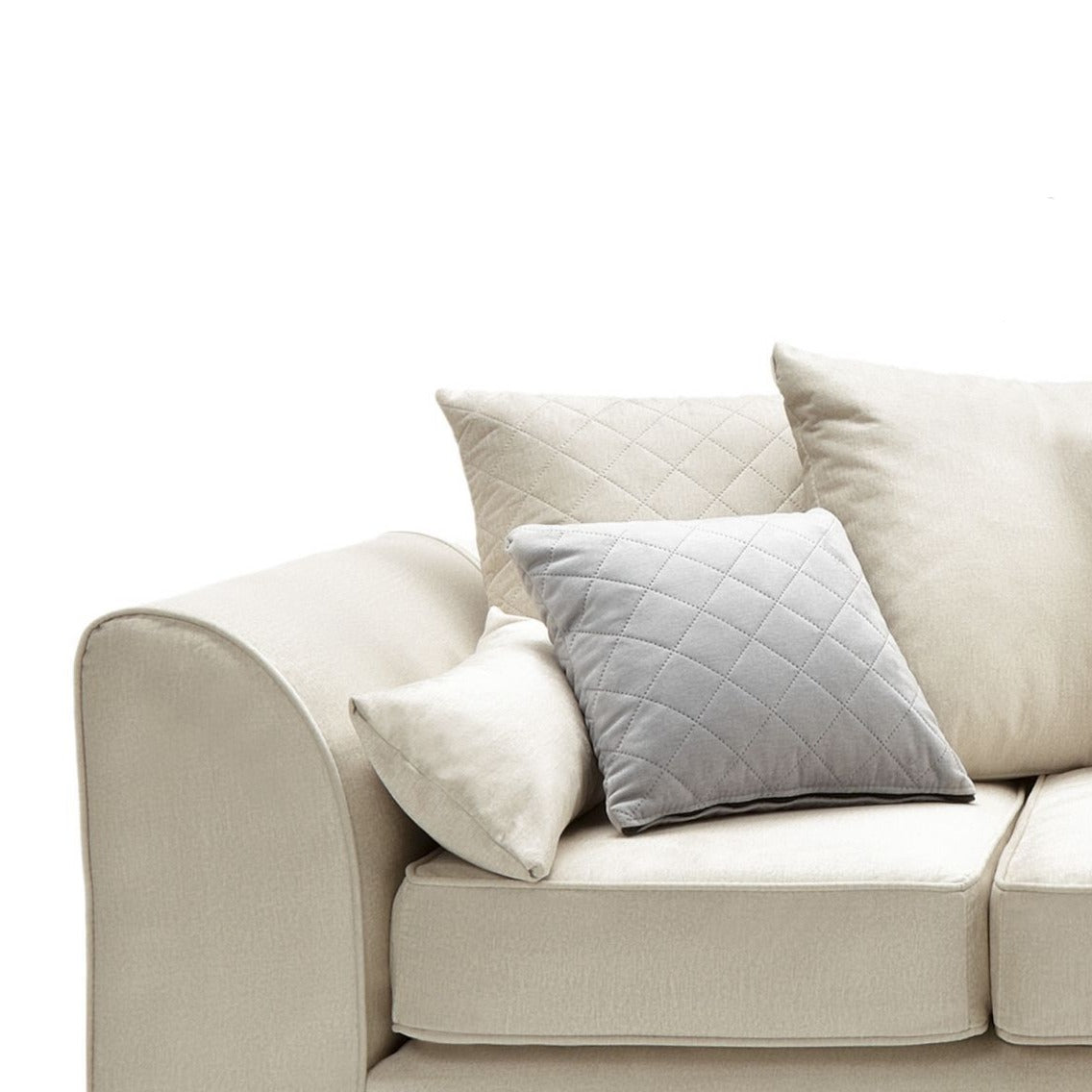 Bethan Velvet Corner Sofa - Left Arm Cream