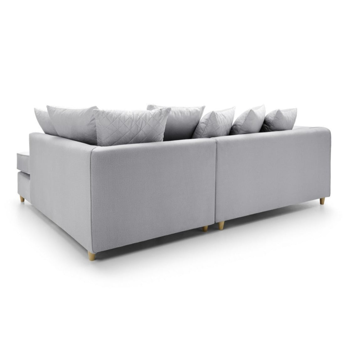 Bethan Velvet Corner Sofa - Left Arm Light Grey