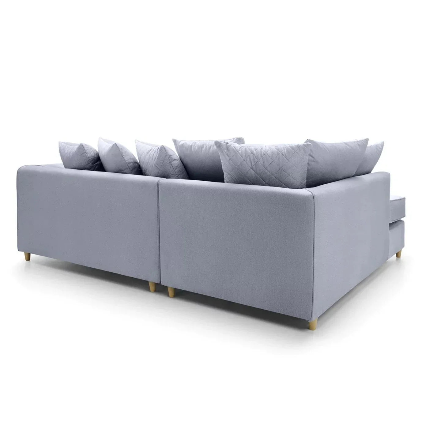 Bethan Velvet Corner Sofa - Left Arm Silver Blue