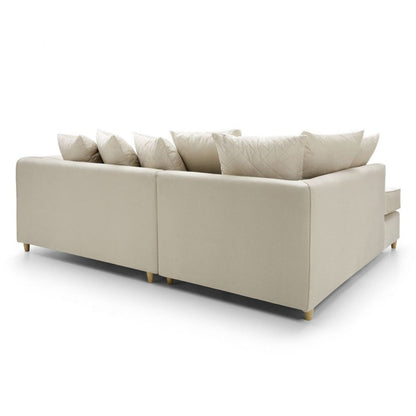 Bethan Velvet Corner Sofa - Right Arm Cream