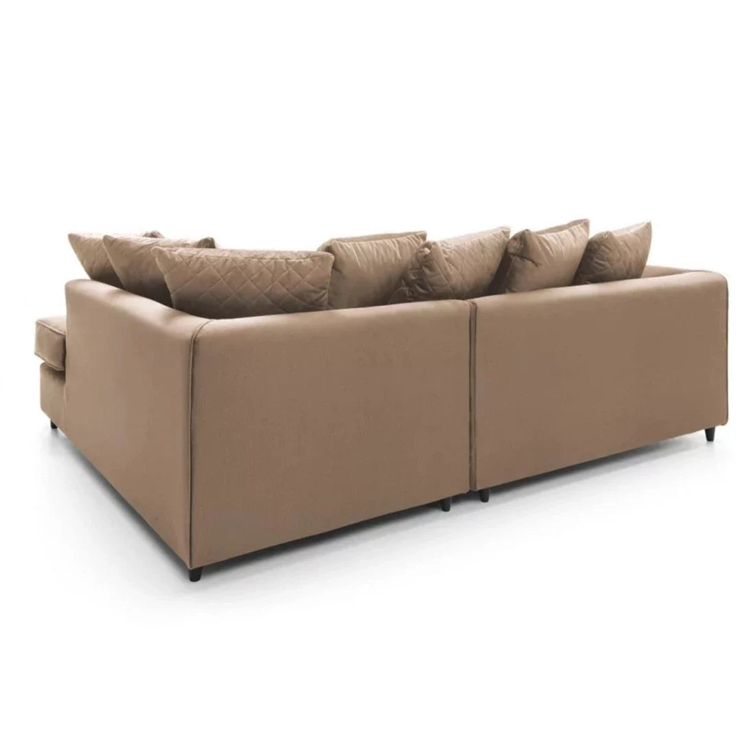 Bethan Velvet Corner Sofa - Right Arm Tan Brown