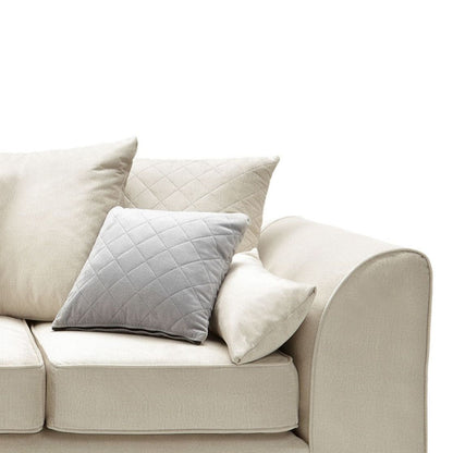 Bethan Velvet Corner Sofa - Left Arm Cream