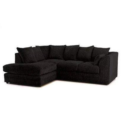 Mona Jumbo Cord Brown Corner Sofa with Footstool