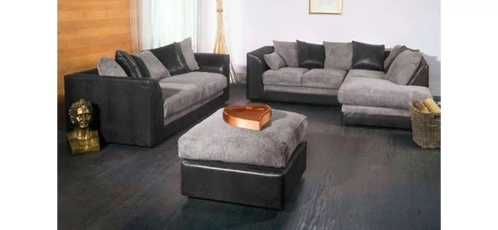 Benson 3 Seater and 2 Seater Sofa Set - Brown and Beige