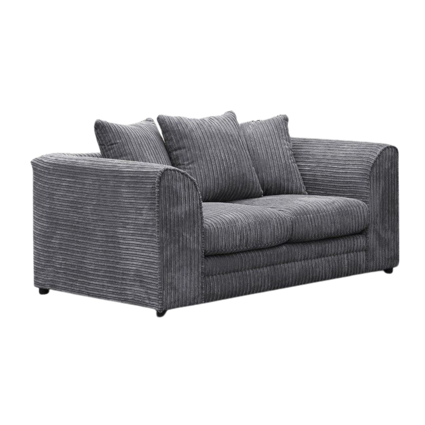 Jamba Double-Padded Fabric Black Corner Sofa - 6 Colours Available