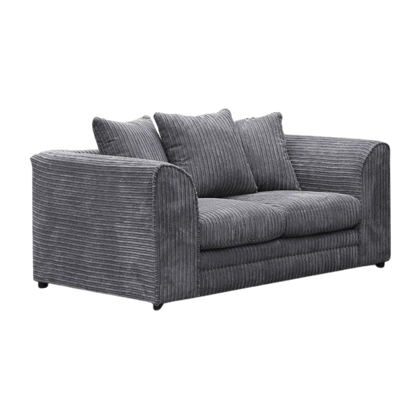 Jamba Double-Padded Fabric Black Corner Sofa - 6 Colours Available