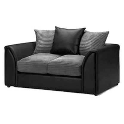 Benson 3 Seater and 2 Seater Sofa Set - Black and Grey