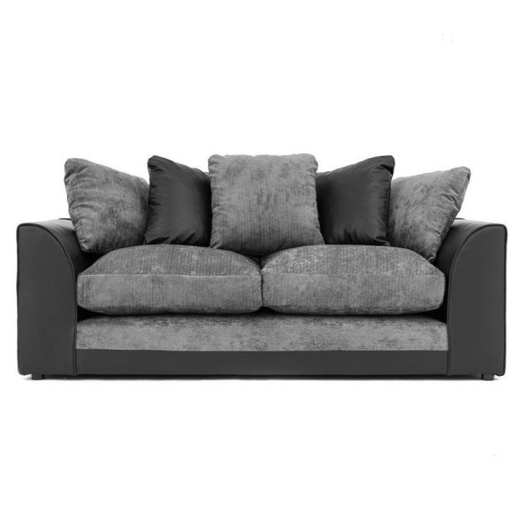 Dylan Fabric 3 Seater and 2 Seater Sofa Set - Black Grey or Brown Beige