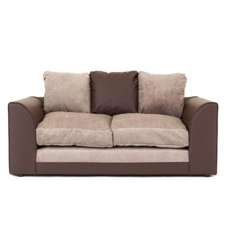 Dylan Fabric 3 Seater and 2 Seater Sofa Set - Black Grey or Brown Beige