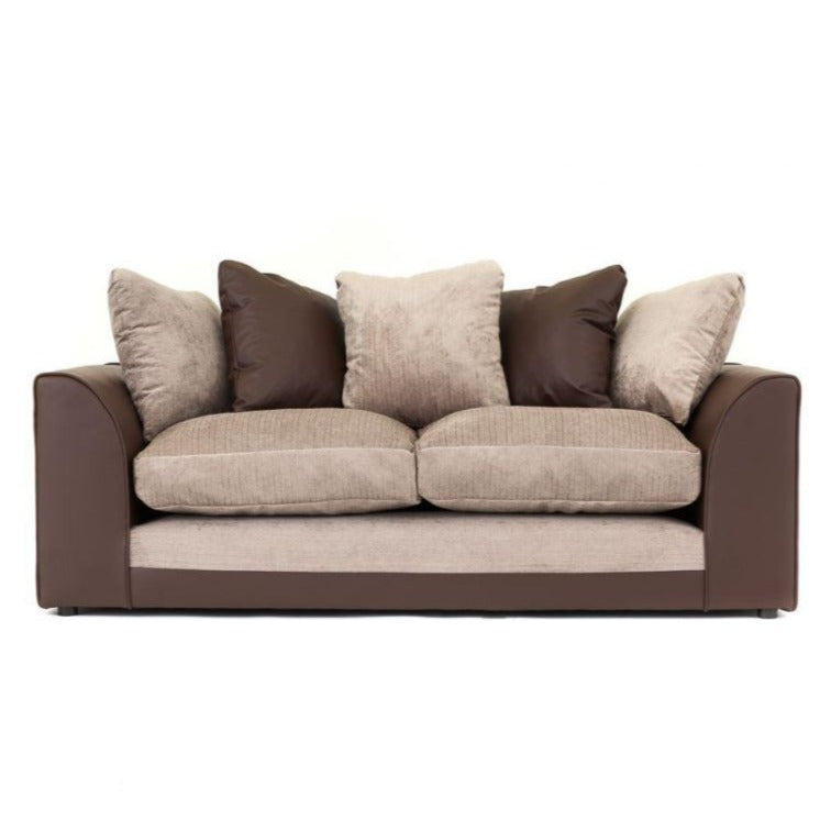 Dylan Fabric 3 Seater and 2 Seater Sofa Set - Black Grey or Brown Beige