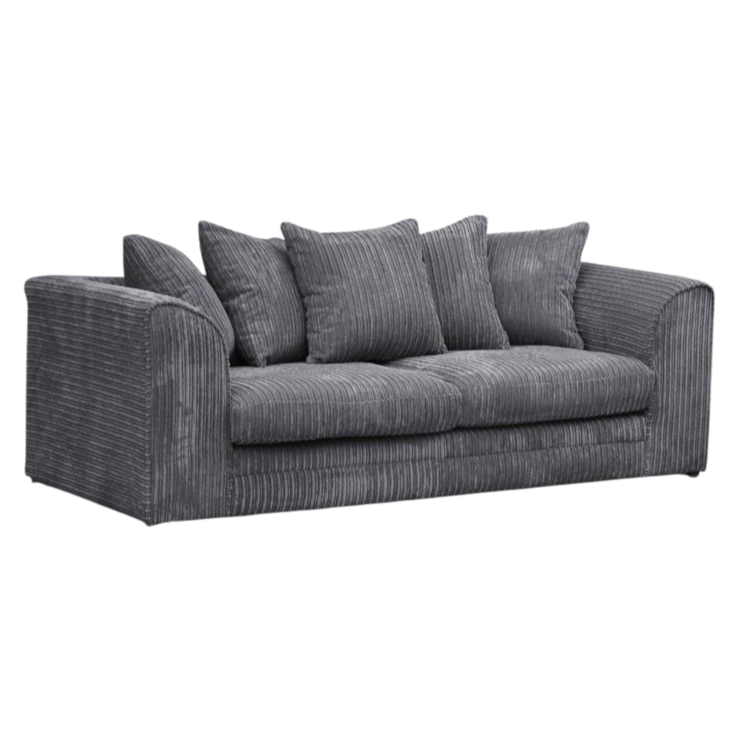 Jamba Double-Padded Fabric Black Corner Sofa - 6 Colours Available