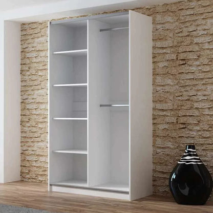 Boris Sliding Door 120cm Wardrobe with Mirror - Black, White, Graphite