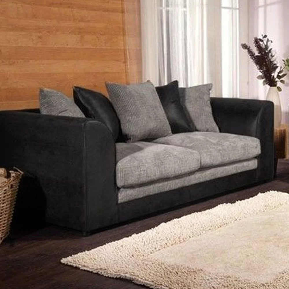 Benson 3 Seater and 2 Seater Sofa Set - Brown and Beige