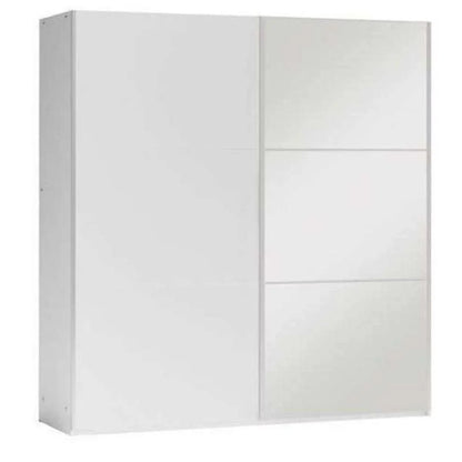 Boris 250cm Sliding Door Mirror Wardrobe - White, Black, Grey