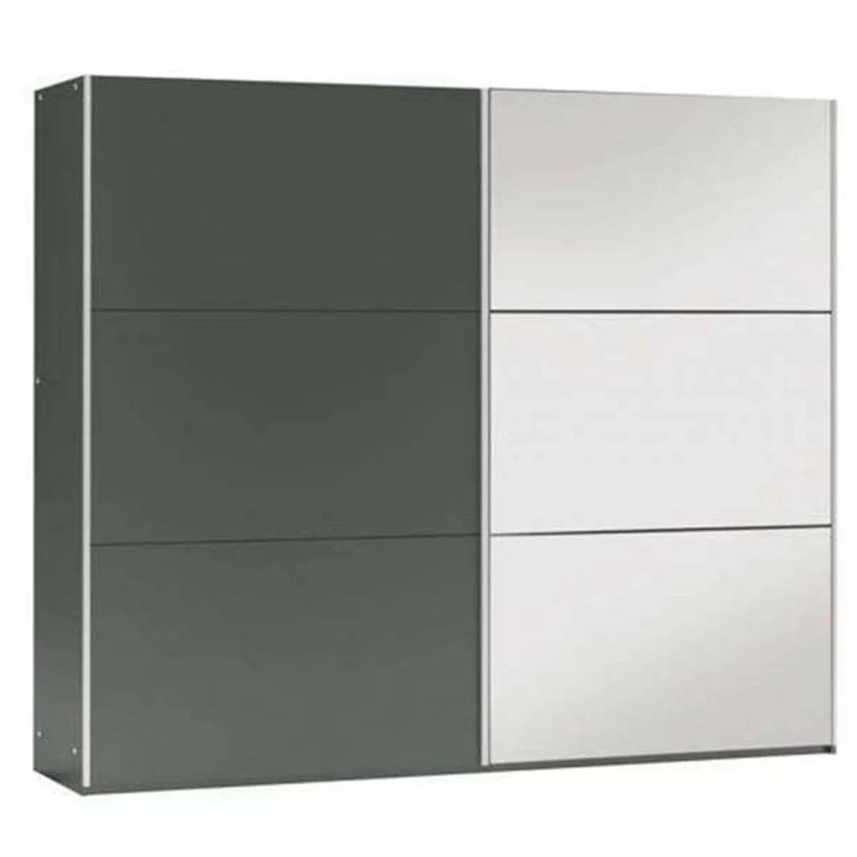 Boris 250cm Sliding Door Mirror Wardrobe - Grey, White, Black