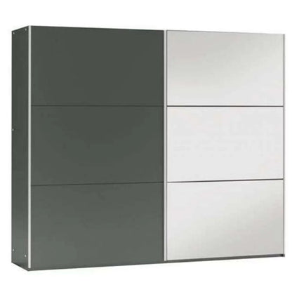 Boris 250cm Sliding Door Mirror Wardrobe - Grey, White, Black