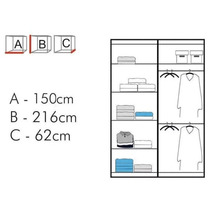 Lisbane White Sliding Door Wardrobe - 150cm,180cm and 203cm