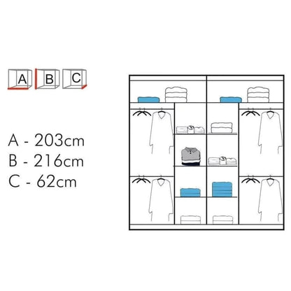 Lisbane White Sliding Door Wardrobe - 150cm,180cm and 203cm