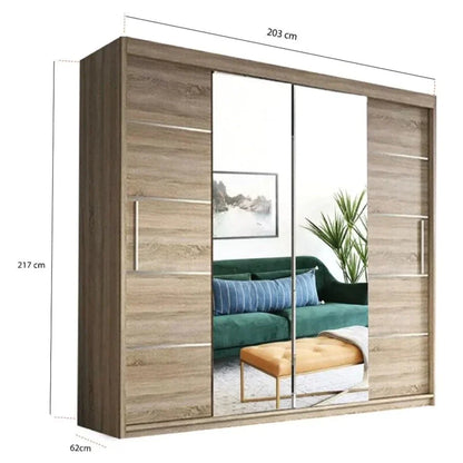 Lisbane White Sliding Door Wardrobe - 150cm,180cm and 203cm