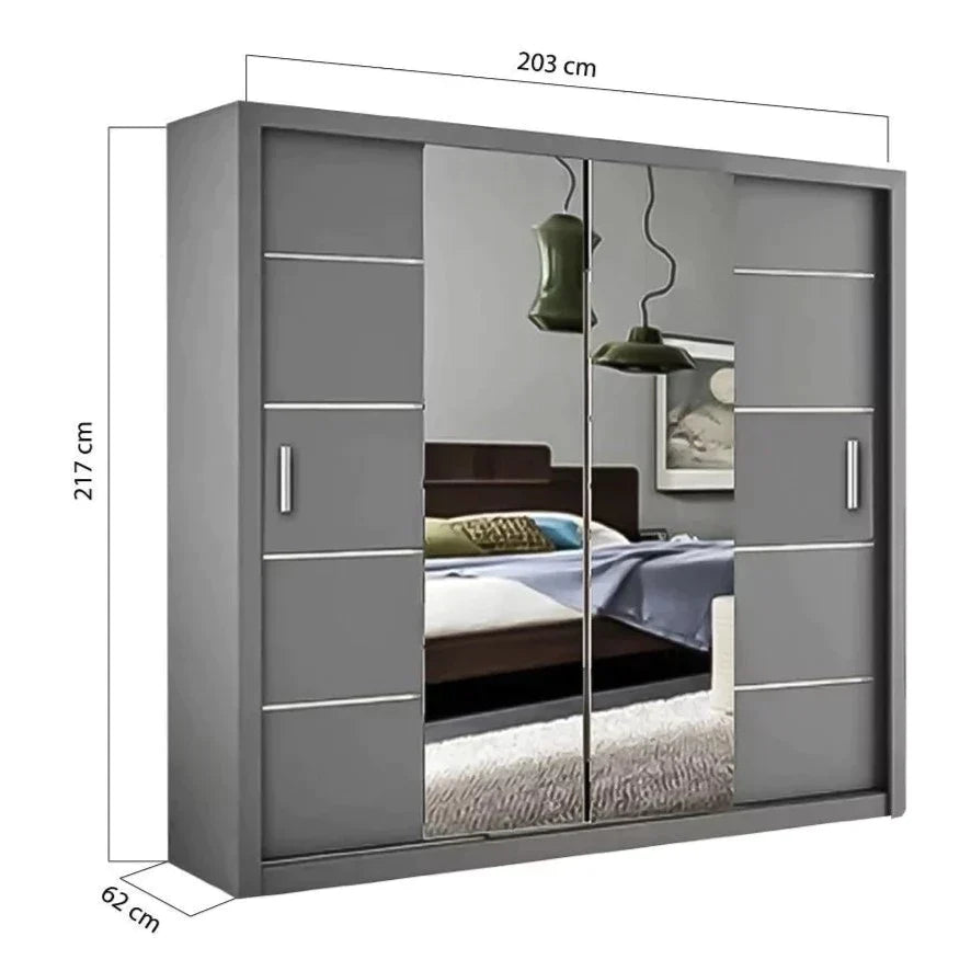 Lisbane Oak Sliding Door Wardrobe - 150cm,180cm and 203cm