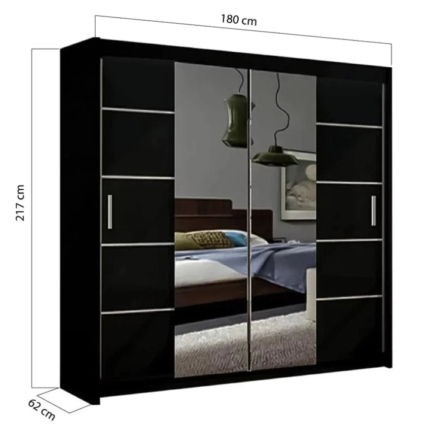 Lisbane White Sliding Door Wardrobe - 150cm,180cm and 203cm