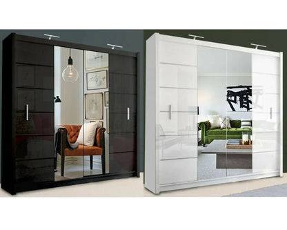 Lisbane White Sliding Door Wardrobe - 150cm,180cm and 203cm