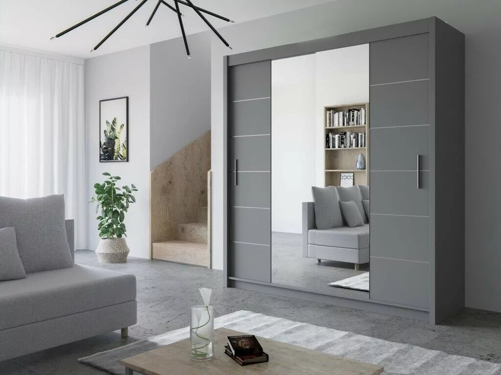 Lisbane White Sliding Door Wardrobe - 150cm,180cm and 203cm